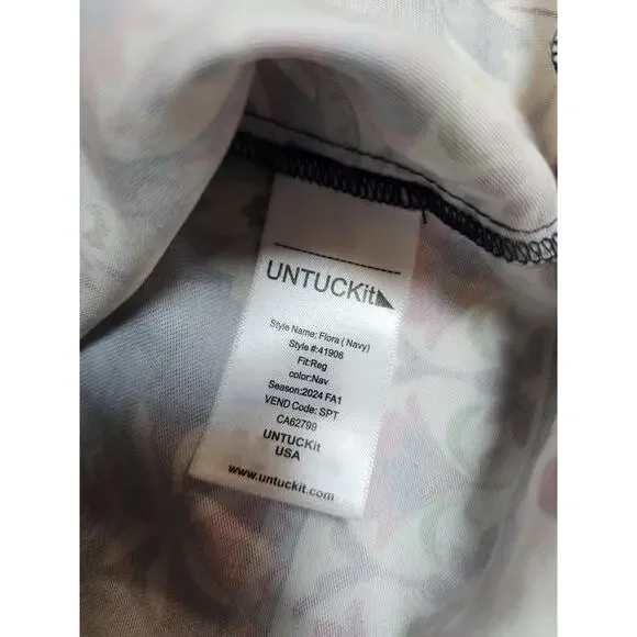 Untuckit Flora Dress Women's Size M EUC Cottage Bohemian Navy Floral - Picture 10 of 13
